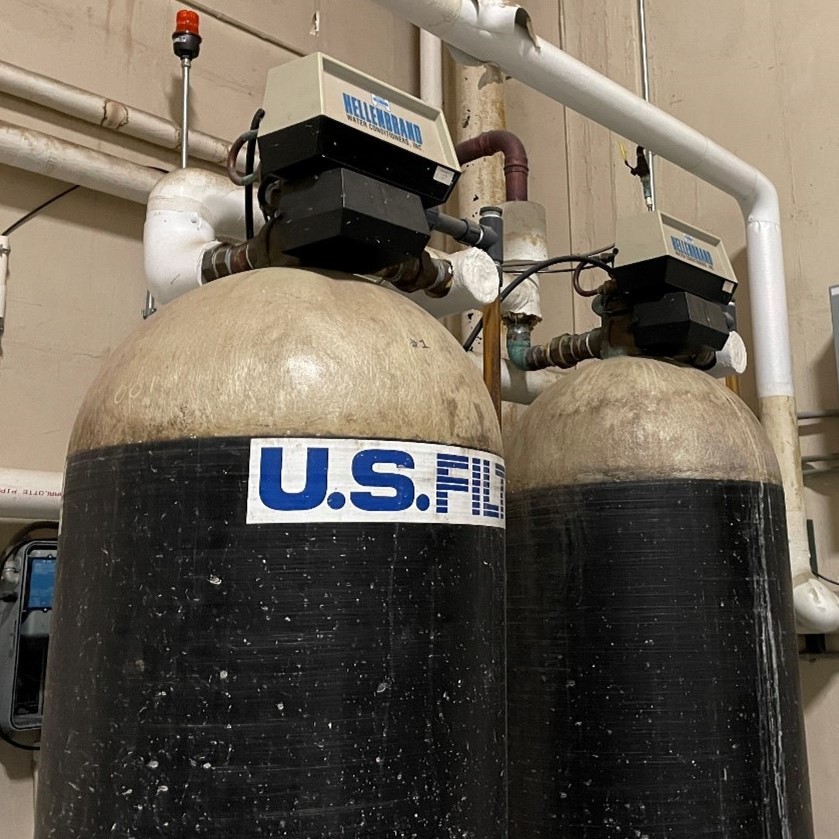 When water softeners regenerate like these, they dump salt brine down the drain. Instead of wasting the brine, the FPL team engineered a way to capture and reuse it.