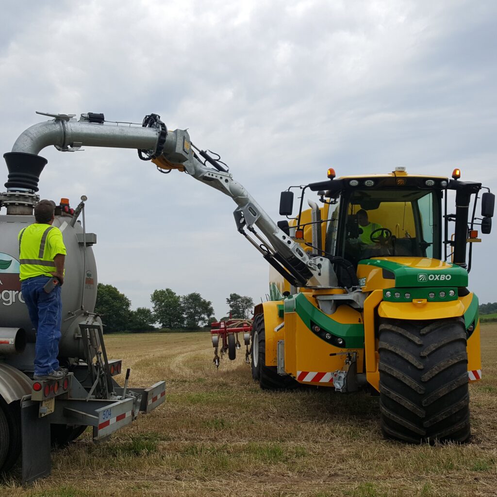 The Metrogro team delivers biosolids to agricultural fields for application.