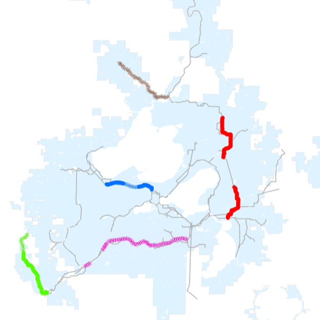 A map of Interceptor Capacity projects in Dane County in 2024.